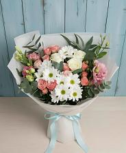 Букет цветов из:  Розы, Лизиантусы и Хризантемы в Николо-Варваринке