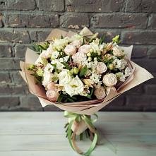 Букет цветов из:  Альстромерии, Розы и Хризантемы в Николо-Варваринке