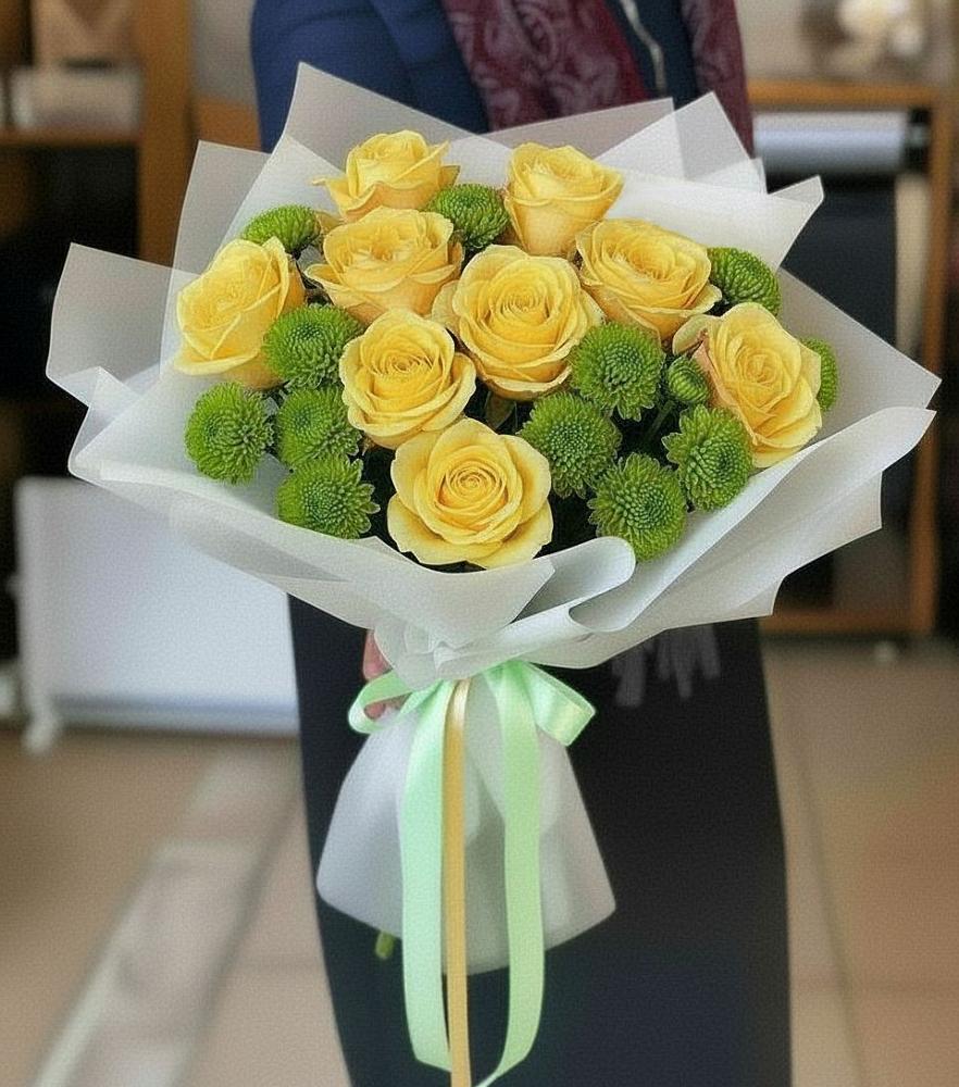 Букет цветов из: Хризантемы и Розы в Николо-Варваринке