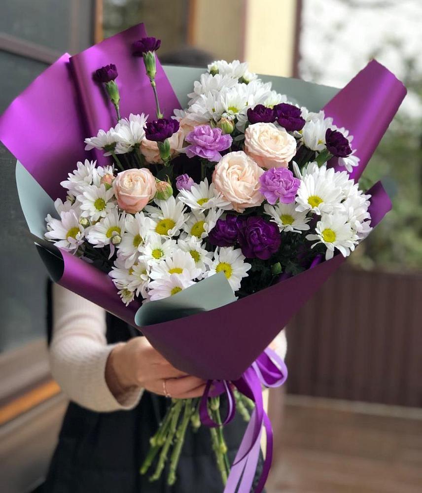 Букет цветов из: Хризантемы, Гвоздики и Розы в Николо-Варваринке