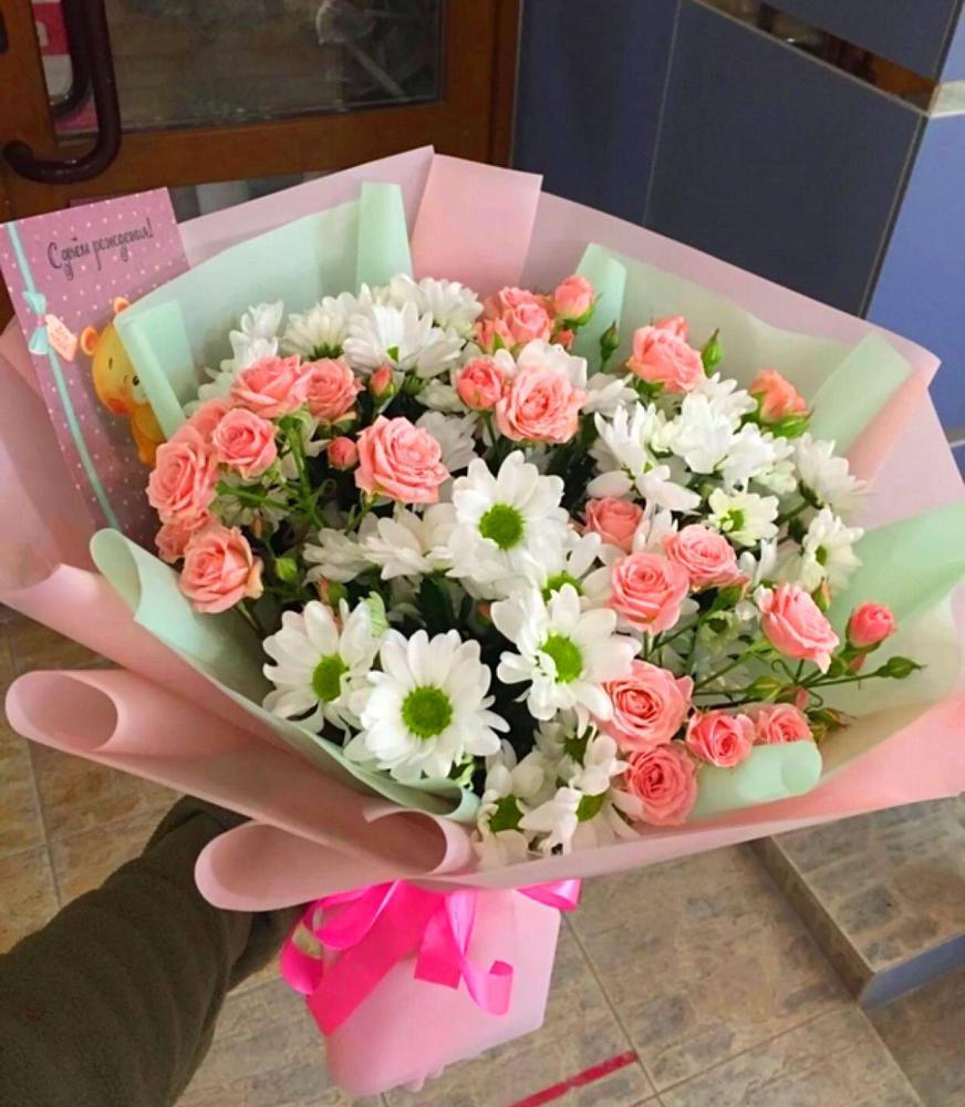 Букет цветов из: Розы и Хризантемы в Николо-Варваринке