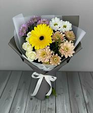 Букет цветов из:  Розы, Герберы и Хризантемы в Николо-Варваринке