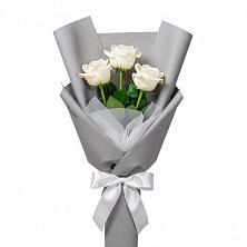 Букет 3 белые розы в Николо-Варваринке