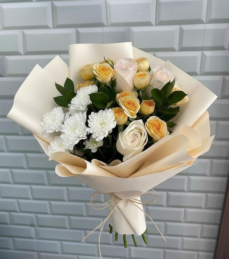 Букет цветов из: Розы и Хризантемы в Николо-Варваринке