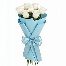 Букет 7 белых роз Проуд в Николо-Варваринке