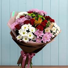 Букет цветов из:  Розы, Хризантемы и Альстромерии в Николо-Варваринке