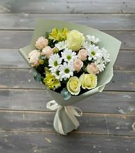 Букет цветов из:  Альстромерии, Розы и Хризантемы в Николо-Варваринке