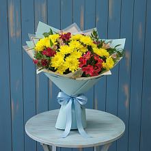 Букет цветов из:  Альстромерии и Хризантемы в Николо-Варваринке